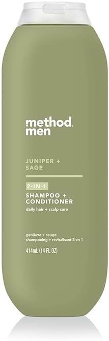 Method Men 2-in-1 Shampoo and Conditioner, Juniper + Sage - Cleans and Conditions with Argan and Jojoba Oil - Made without Parabens - 14 oz - Product Image