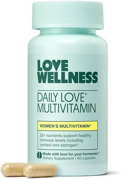 Love Wellness Daily Love Multivitamin for Women | Supports Energy, Cortisol, Immune Health, Stress Relief, & PMS | Complete with Vitamin D, C, Iron, Calcium, Zinc, & Biotin, Magnesium | 30-Day Supply - Product Image