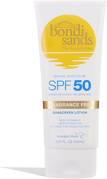 Bondi Sands Fragrance Free Sunscreen Body Lotion SPF 50 | Hydrating Broad Spectrum Protection, Sheer, Water Resistant | 5.07 Oz/150 mL - Product Image