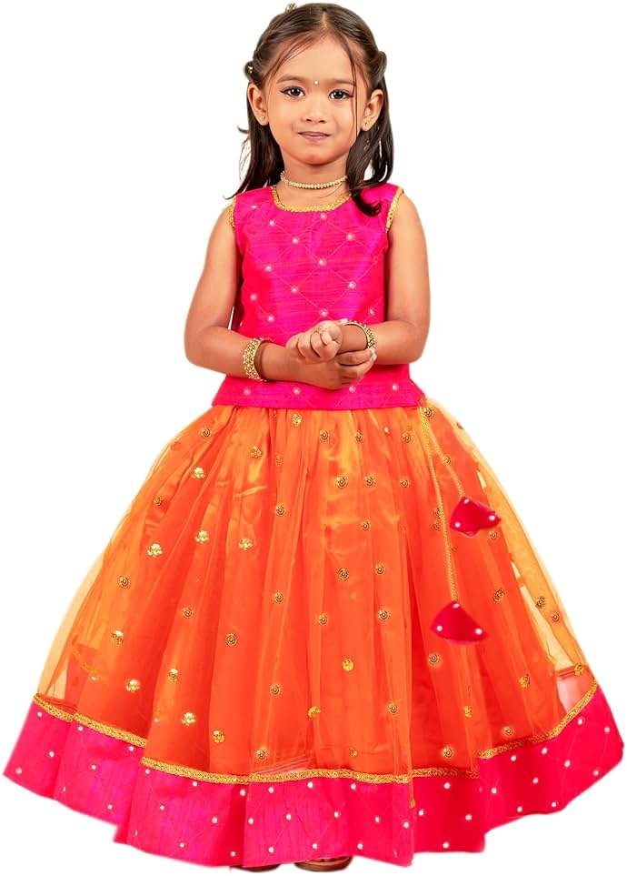 Stanwells Kids Baby Girl's Net Readymade Lehenga Choli - Product Image