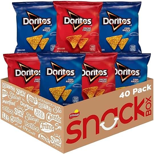 Doritos Flavored Tortilla Chips, Favorites Variety Pack (Nacho Cheese and Cool Ranch), 1 Ounce (Pack of 40) - Product Image