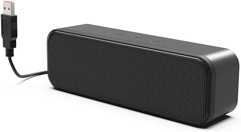 LIELONGREN [Newer] USB Computer Speaker for Desktop, Laptop Speaker, PC Speaker, Small Computer Soundbar with Hi-Quality Sound, Loud Control Volume, Rich Bass - Product Image