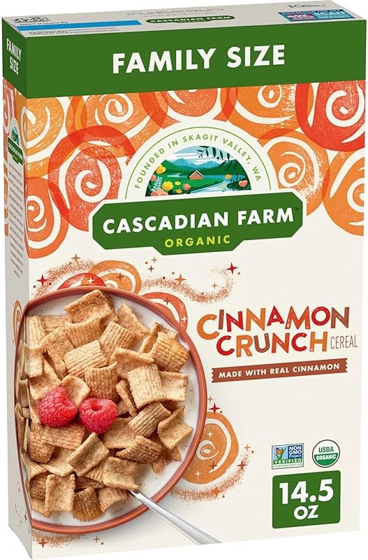 Cascadian Farm Organic Cinnamon Crunch Cereal, Family Size, 14.5 oz - Product Image
