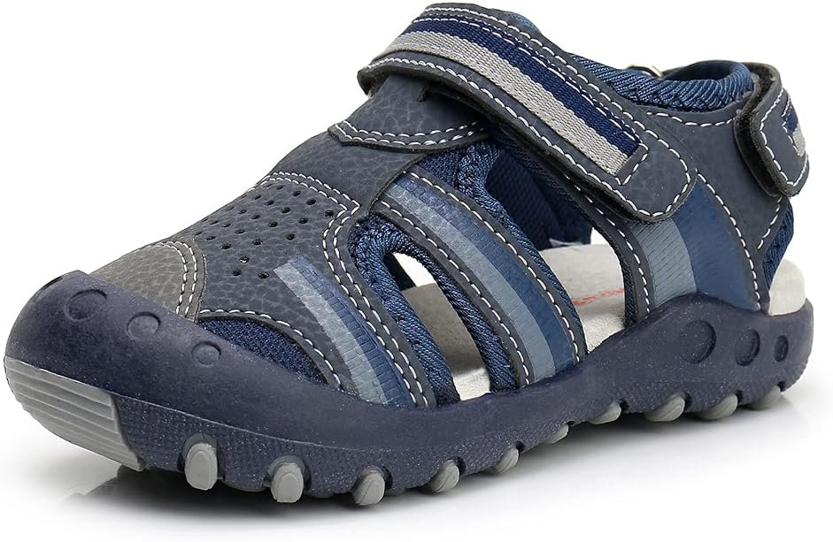 Apakowa Kids Boys Sandals Summer Outdoor Athletic Double Strap Closed-Toe Beach Sandals Sport (Toddler/Little Kid) - Product Image