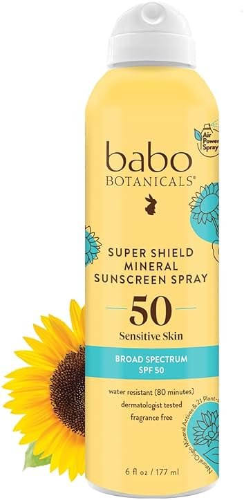 Babo Botanicals, Sunscreen Spray Sheer Sensitive SPF 50, 6 Ounce - Product Image