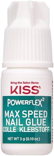 Kiss PowerFlex Maximum Speed Nail Glue - Fast Drying Adhesive for Glue-On Nails & Repairs with Nozzle Tip Applicator, Ideal for Tips & Wraps, Net Wt. 0.10 oz (3g) - Product Image
