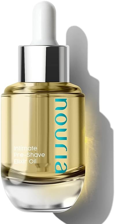 IntiMD Nouria Intimate Pre-Shave Elixir Oil, HydroLock moisturizer conditioner nourishing formula helps with Ingrown Hair, Itch, Razor Bump, Razor Burns for Bikini Area, Legs, Underarm - Product Image