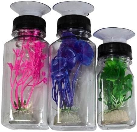 Aquarium Decor Plastic Plants Suction Cups 2 Large 1 Medium Bottles Turtles Pets Platforms Earrings Handmade - Product Image