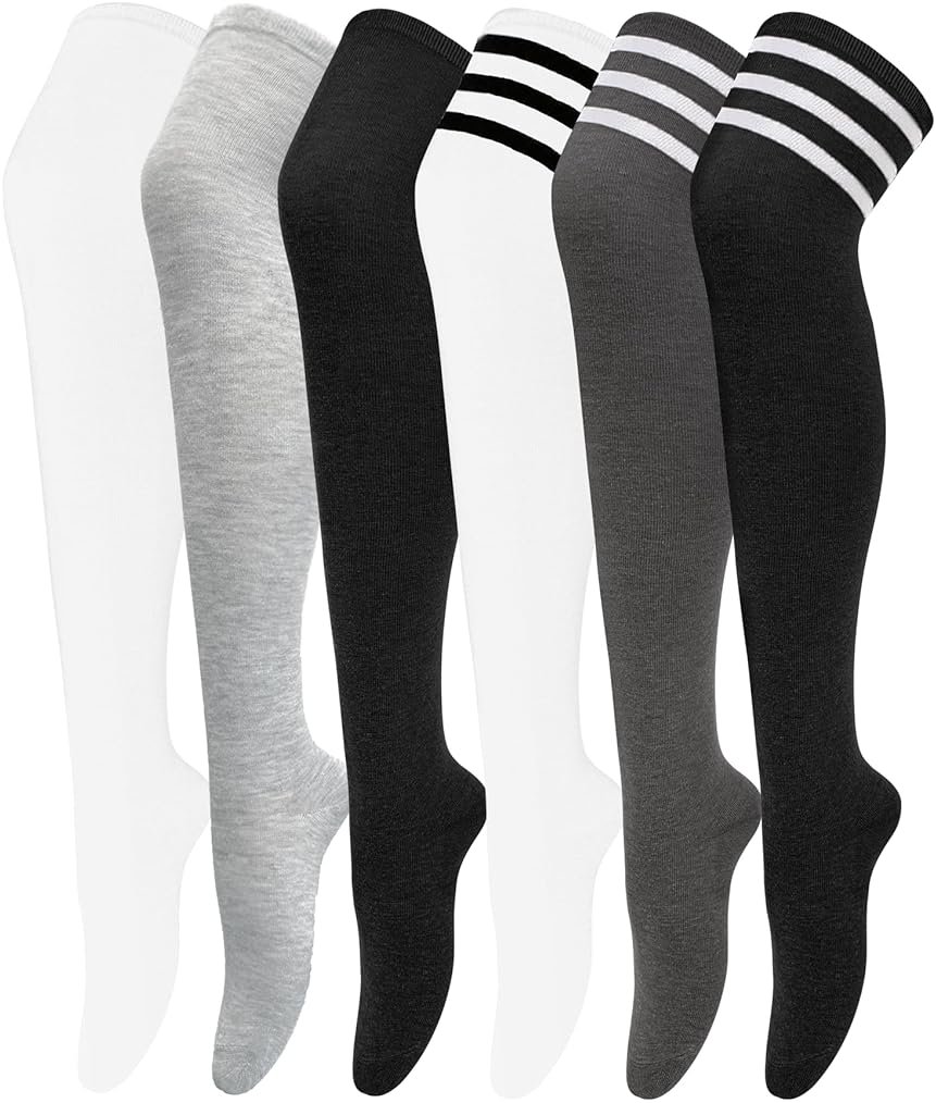Chalier Thigh High Socks for Women Casual Thigh Socks Soft Comfort Womens Stockings for Holidays - Product Image