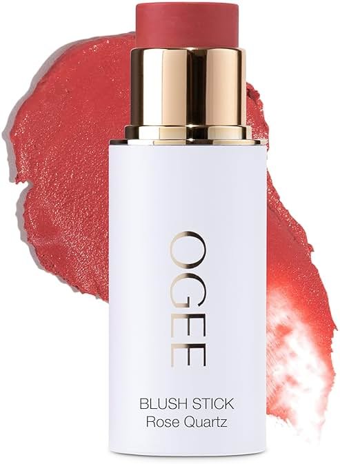 Ogee Sculpted Face Stick (ROSE QUARTZ - ROSE BLUSH) Certified Organic Blush Stick - Multi-Use Cream Blush Stick for Cheeks, Lips & Face - Product Image