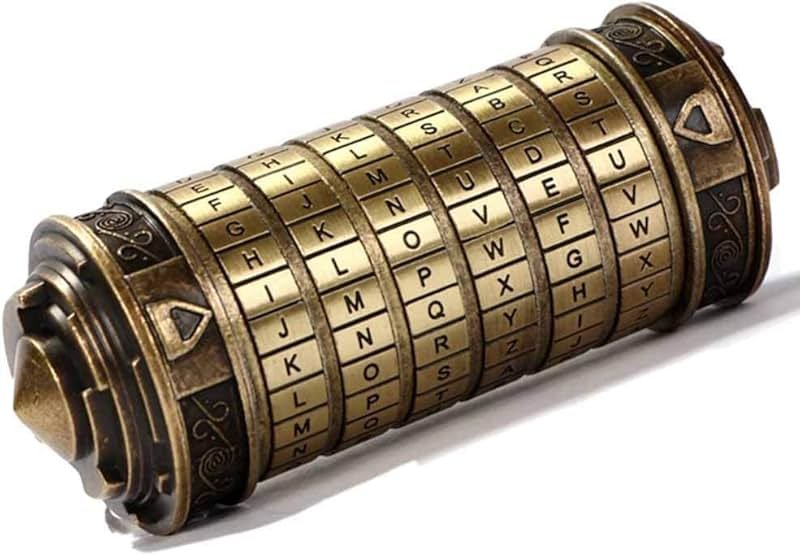Cryptex Da Vinci Code Mini Cryptex Lock Puzzle Boxes with Hidden Compartments Anniversary Valentine's Day Romantic Birthday Gifts for Her Gifts for Girlfriend Box for Men - Product Image