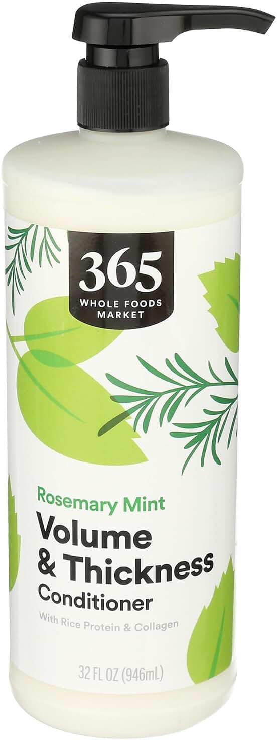 365 by Whole Foods Market, Volume & Thickness Conditioner with Rice Protein & Collagen, Rosemary Mint Scent, 32 Fl Oz - Product Image
