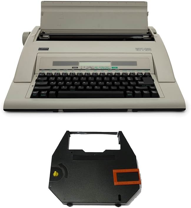 Nakajima WPT-160 Electronic Portable Typewriter with Correct Film Ribbon (2 Items) - Product Image