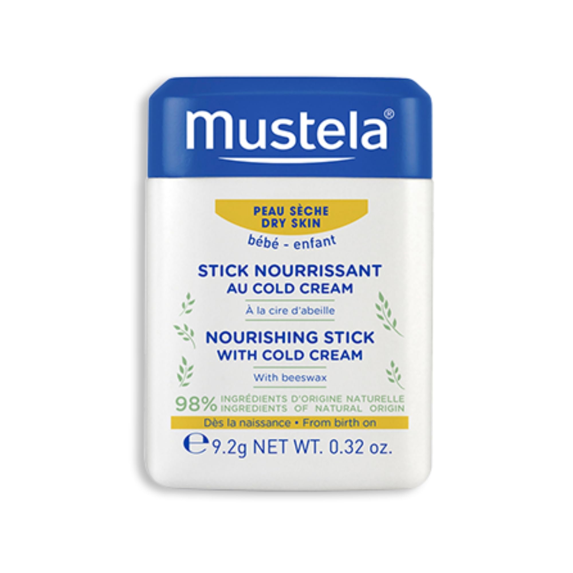 Mustela Baby Nourishing Stick - Lip & Face Moisturizer for Dry Skin - with Natural Avocado, Cold Cream & Beeswax - 0.32 oz. - Packaging may vary - Product Image