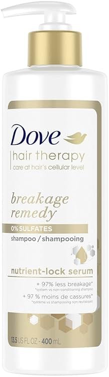Dove Hair Therapy Shampoo for Damaged Hair Breakage Remedy Hair Shampoo with Nutrient-Lock Serum 13.5 fl oz - Product Image