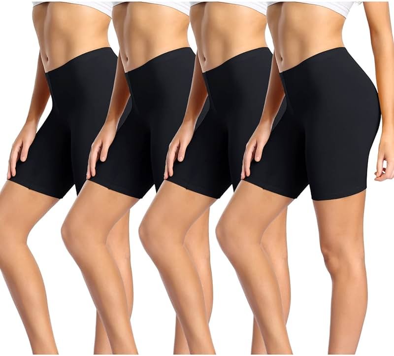 wirarpa Women's Cotton Boy Shorts Underwear Anti Chafing Soft Biker Short Plus Boy Shorts Panties 4 Pack - Product Image