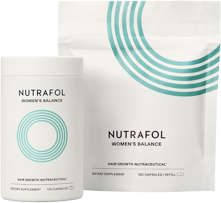 Nutrafol Women's Balance Hair Growth Supplements, Dermatologist Recommended, Ages 45 and Up, Clinically Proven for Visibly Thicker Hair and Scalp Coverage - 2 Month Supply, Pack of 2 - Product Image