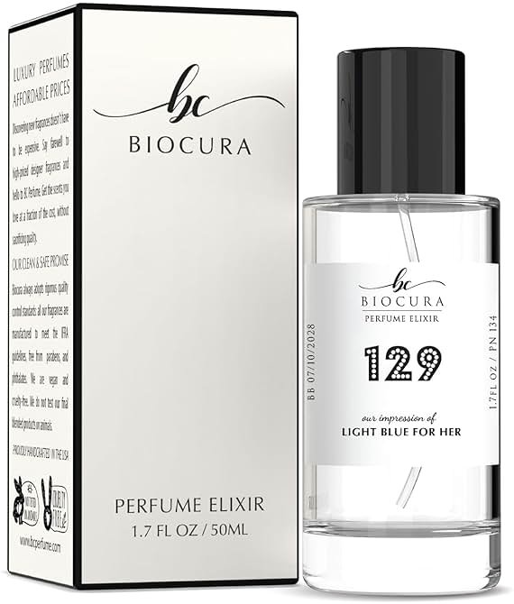 BIOCURA BC Perfume 129 Inspired by Light Blue For Her For Women Replica Fragrance Dupes Eau de Parfum Spray Bottle 1.7 Fl Oz/50ml-X1 - Product Image