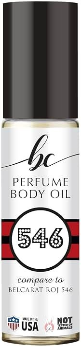 BIOCURA BC Perfume 546 Inspired by Belcarat Roj 546 For Women & Men Replica Fragrance Body Oil Dupes Alcohol-Free Travel Size Long Lasting Roll-On 0.3 Fl Oz/10ml - Product Image