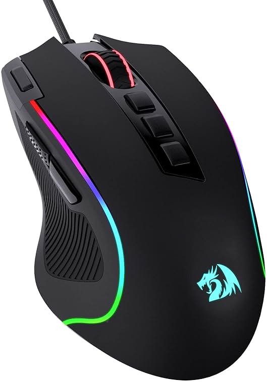 Redragon M612 Predator RGB Gaming Mouse, 8000 DPI Wired Optical Mouse with 11 Programmable Buttons & 5 Backlit Modes, Software Supports DIY Keybinds Rapid Fire Button - Product Image