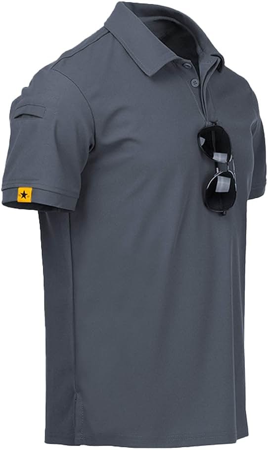 ZITY Mens Polo Shirt Short Sleeve Sports Tactical T-Shirt Athletic Golf Polos Daily Casual Stylish Collared Shirts for Men - Product Image