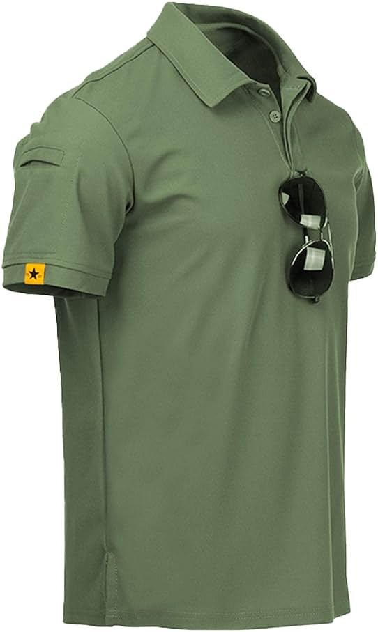 ZITY Mens Polo Shirt Short Sleeve Sports Tactical T-Shirt Athletic Golf Polos Daily Casual Stylish Collared Shirts for Men - Product Image