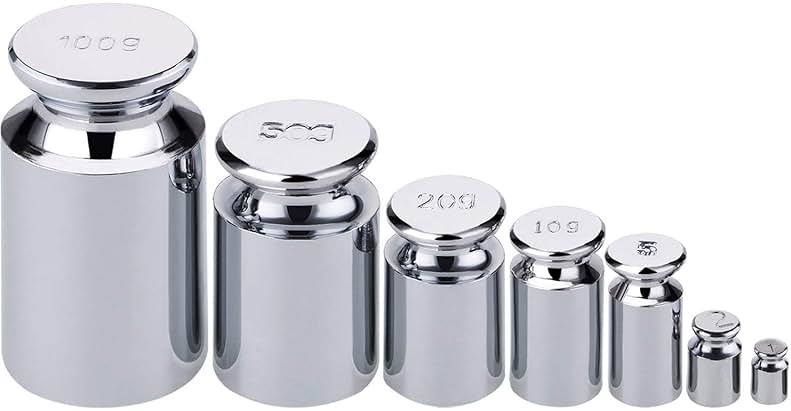 7 PCS Calibration Weights, Scale Weight Set 1g 2g 5g 10g 20g 50g 100g, Carbon Steel Small Weight for Digital Scale, Gram Scale Balance, Jewelry Scale (Silver) - Product Image