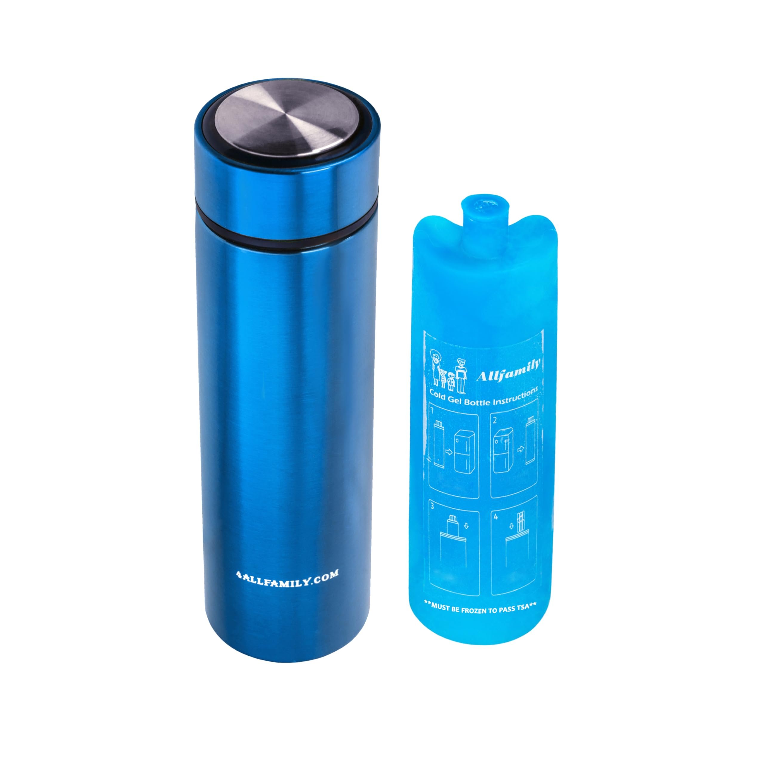 4ALLFAMILY Nomad Insulin Travel Case Cooler – 48H Non-Electric Insulin Cooler Travel Case TSA Approved with Lightweight Design – Air Traveling Friendly, Reusable Medium Blue Thermo for Medications - Product Image
