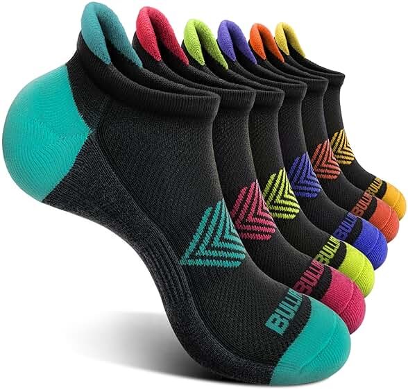 BULLIANT Socks For Women 6Pairs-Womens Athletic Ankle Socks No Show Cushioned for Walking Running-Compression Arch Support - Product Image
