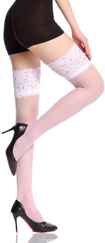 G&Y Thigh High Stockings with Silicone - 15D Sheer Lace Top Nylon Stay Up Pantyhose for Women - Product Image