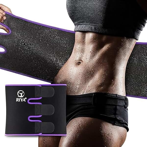 RIYA Waist Trimmer Sweat Waist Trainer for Women and Men Waist Sweat Belt Band Belly Stomach Wrap - Product Image