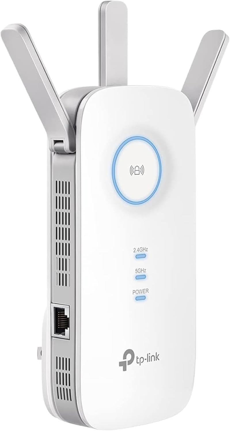 TP-Link AC1900 WiFi Range Extender RE550 | Dual-Band Wireless Repeater Amplifier w/Gigabit Ethernet Port | Up to 2200 Sq. Ft., 32 Devices | Internet Signal Booster | APP Setup | EasyMesh Compatible - Product Image
