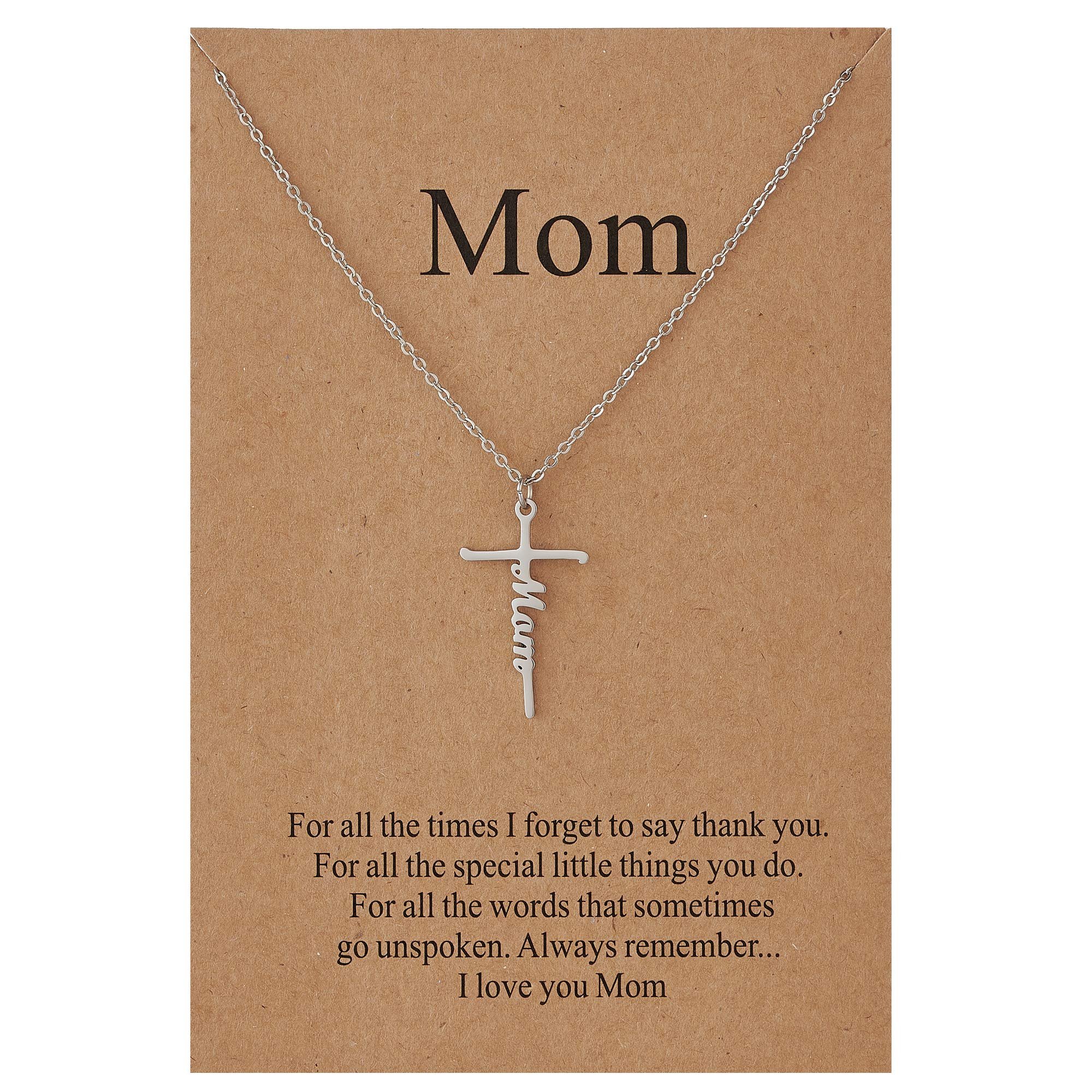 Lcherry Faith Cross Pendant Necklace for Women Religious Christian Jewelry Mother's Day Gifts for Women - Product Image
