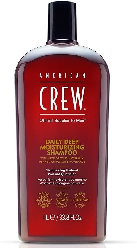 American Crew Shampoo for Men, Daily Deep Moisturizer, Naturally Derived, Vegan Formula, Citrus Mint Fragrance, 33.8 Fl Oz - Product Image