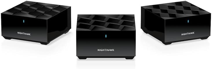 NETGEAR Nighthawk Advanced Whole Home Mesh WiFi 6 System (MK63S) with Free Armor Security – AX1800 Router with 2 Satellite Extenders, Coverage up to 4,500 sq. ft. and 25+ Devices - Product Image