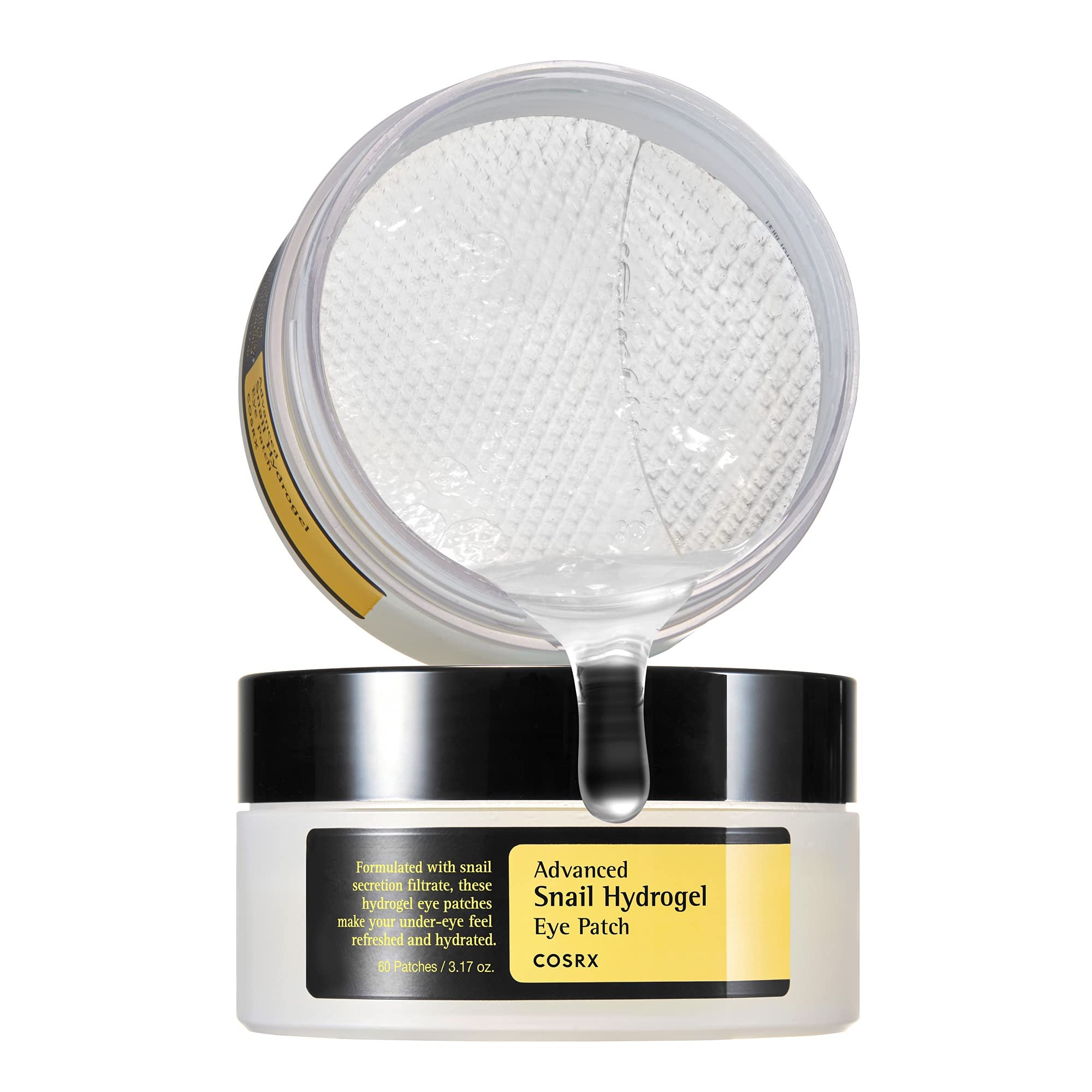 COSRX Advanced Snail Mucin Hydrogel Eye Patch for Fine Lines & Dry Under Eyes, Gel Serum Mask, Hydrating Under Eye Patches (60), Snail Eye Patches, Korean Skin Care - Product Image