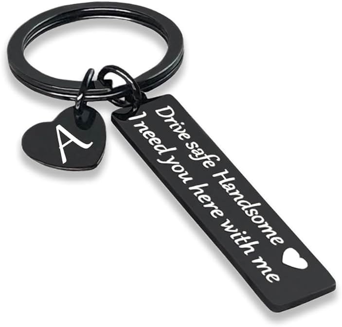 SSLBeryl Drive Safe Keychain for Him | I Need You Here With Me Keychain Anniversary Birthday Gifts for Boyfriend Husband - Product Image