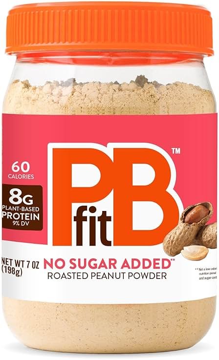 PBfit 7 Ounce No Sugar Added Peanut Butter Powder, Powdered Peanut Butter Spread from Real Roasted Peanuts, 8g Protein, Made with Allulose and Monk Fruit (Pack of 1) - Product Image