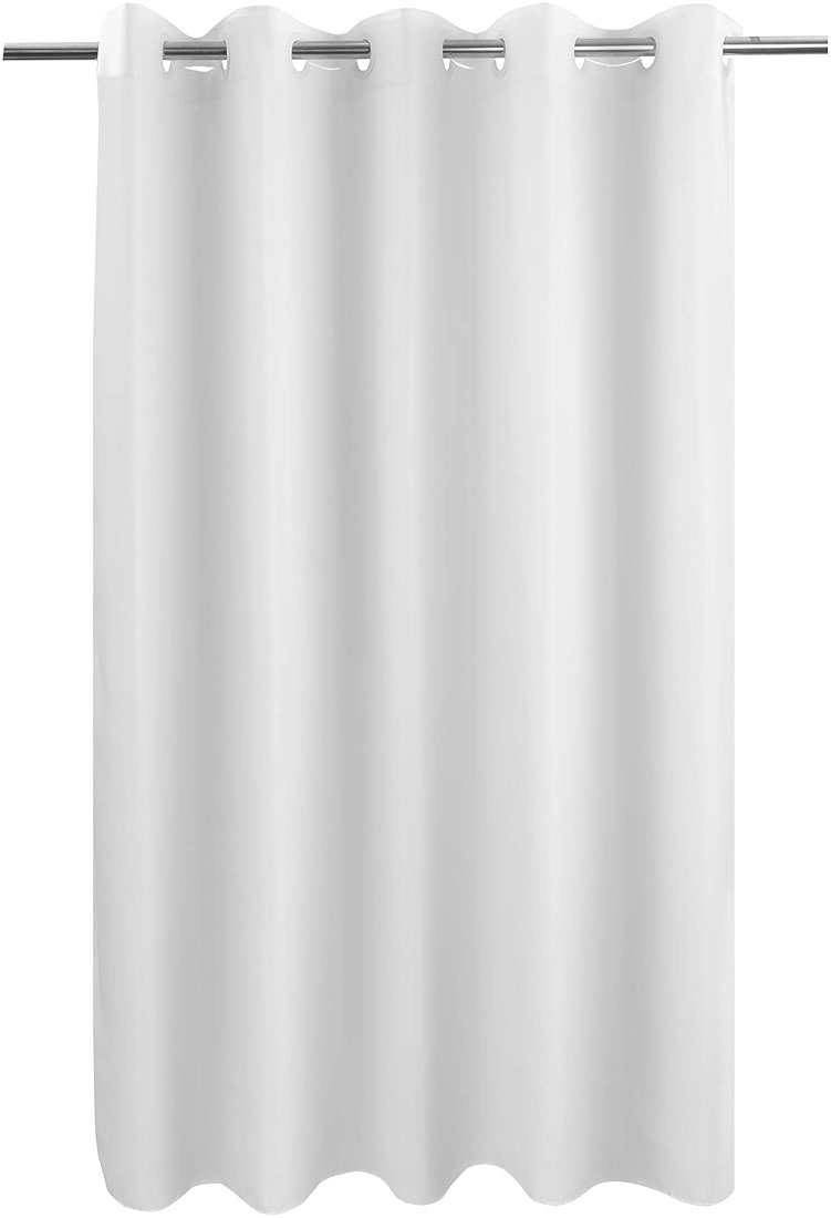 River Dream No Hook Hotel Cloth Shower Curtain Microfiber - Waterproof Soft Washable Fabric Shower Curtain or Liner with Magnets, White, Standard Size - Product Image