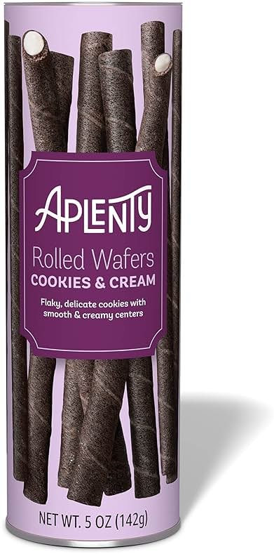 Amazon Brand - Aplenty, Cookies & Cream Rolled Wafers, 5 oz - Product Image