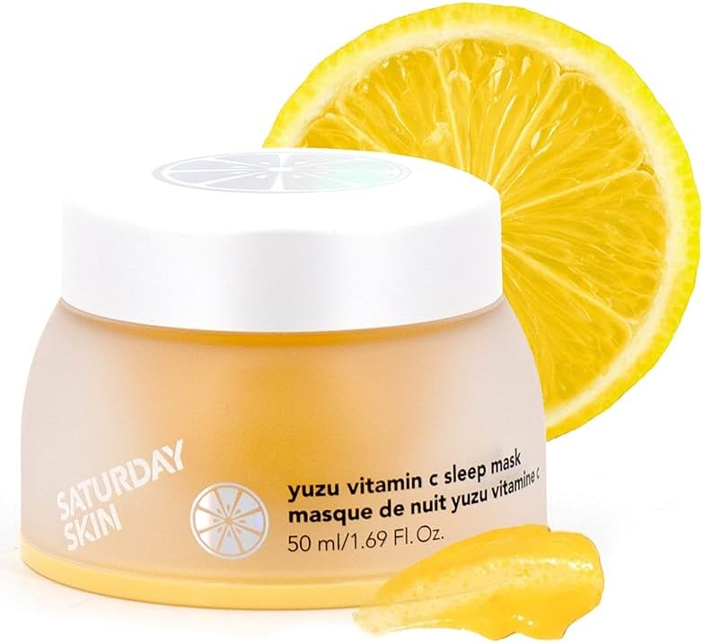 Saturday Skin Yuzu Vitamin C Overnight Sleep Mask Regenerist Retinol Ultra Rich Face Moisturizer Cream Smooth Skin and Reduce Wrinkles Ideal for All Skin Types - Product Image