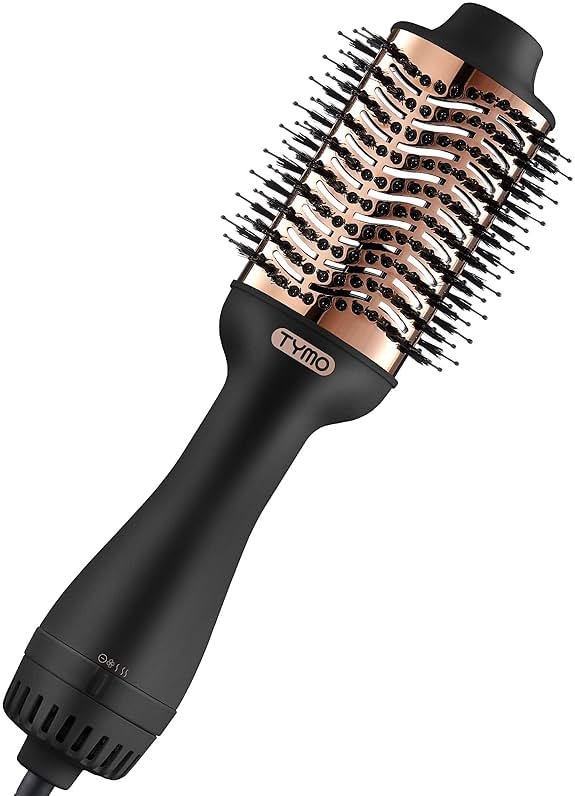 TYMO Hair Dryer Brush Blow Dryer Brush in One, 4 in 1 Ionic Hairdryer and Styler Volumizer with Oval Titanium Barrel, Hot Air Straightener for Smooth Frizz-Free Blowout, Gold, 2.85 Inch - Product Image