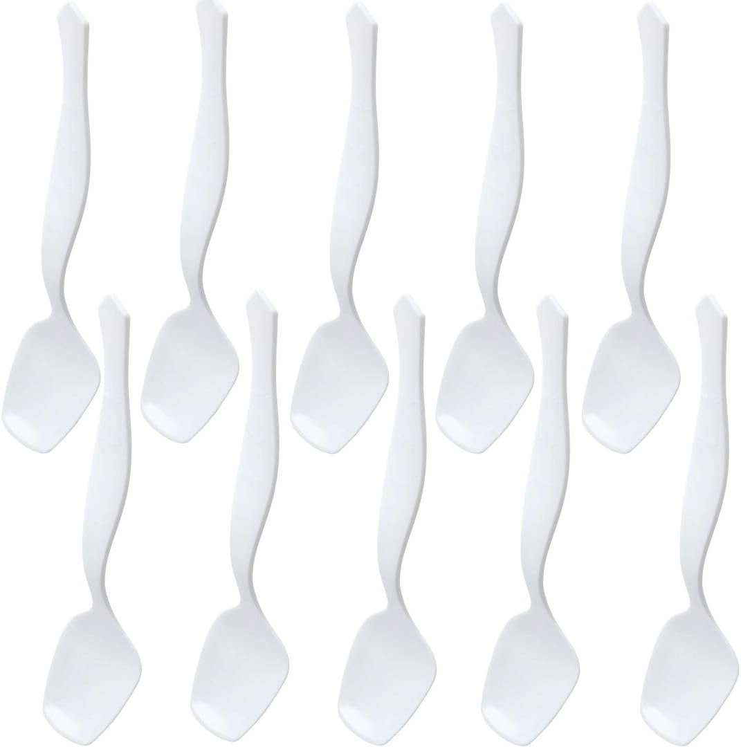 Elegant White Serving Spoon (1 Pc) - Durable & Comfortable Grip Handle, Perfect for Any Dish - Product Image