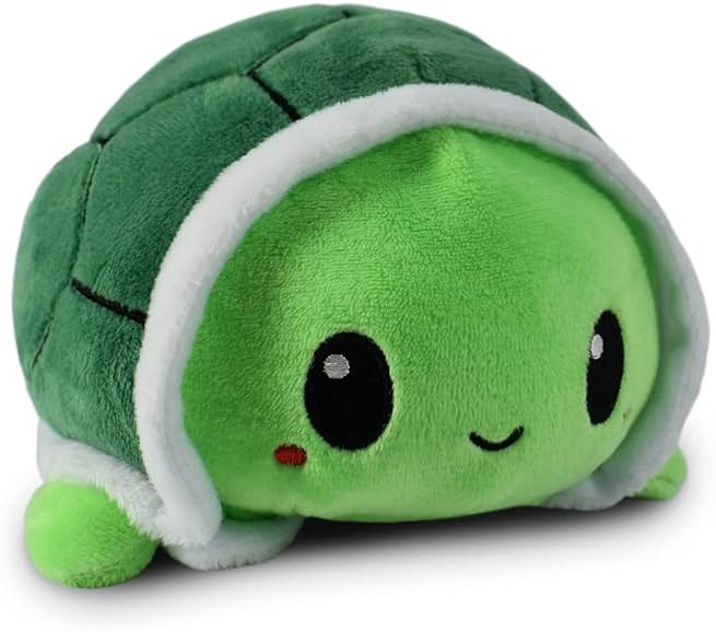 TeeTurtle Reversible Turtle Plushie 4-Inch Green Two-Sided Flip Plush Toy with Embroidered Details - Cute Mini Collectible Plush for Kids, Teens, and Adults - Product Image