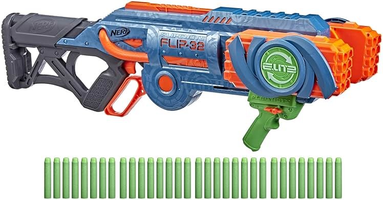 Nerf Elite 2.0 Flipshots Flip-32 Blaster with 32 Dart Barrels That Flip to Double Your Firepower, 32-Dart Capacity, 32 Elite Darts - Product Image