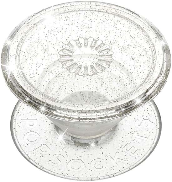 PopSockets Adhesive Phone Grip, Holder, Phone Stand, Glitter - Clear Glitter Silver - Product Image