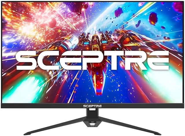 Sceptre 27-inch FHD 1080p IPS Gaming LED Monitor up to 165Hz 144Hz 1ms DisplayPort HDMI, FreeSync FPS RTS Build-in Speakers Gunmetal Black 2022 (E275B-FPT165) - Product Image