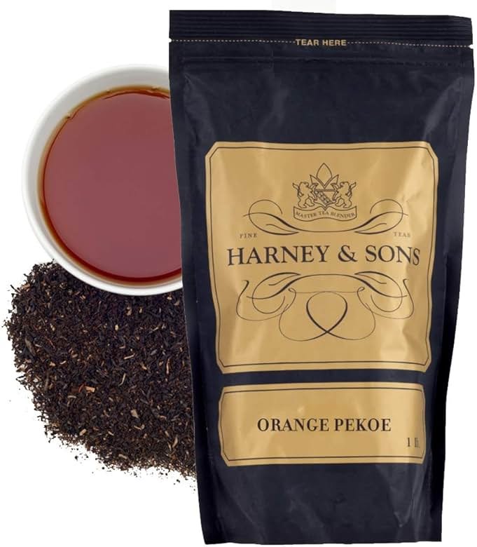 Harney & Sons Orange Pekoe Loose Leaf Black Tea – Ceylon & India Blend, Caffeinated, 16 oz Bag - Product Image