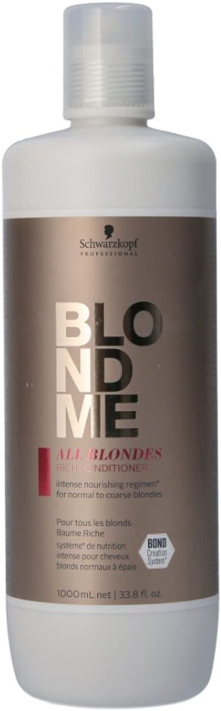 BlondMe All Blondes Rich Conditioner – Nourishing Daily Treatment Strength Elasticity and Shine for Normal to Coarse Color Treated Natural Blonde Hair ml - Product Image