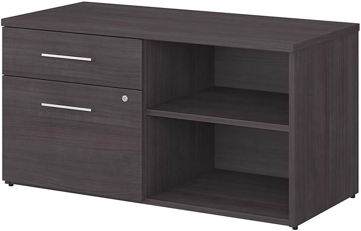 Bush Business Furniture Office 500 Low Storage Cabinet with Drawers and Shelves in Storm Gray - Product Image